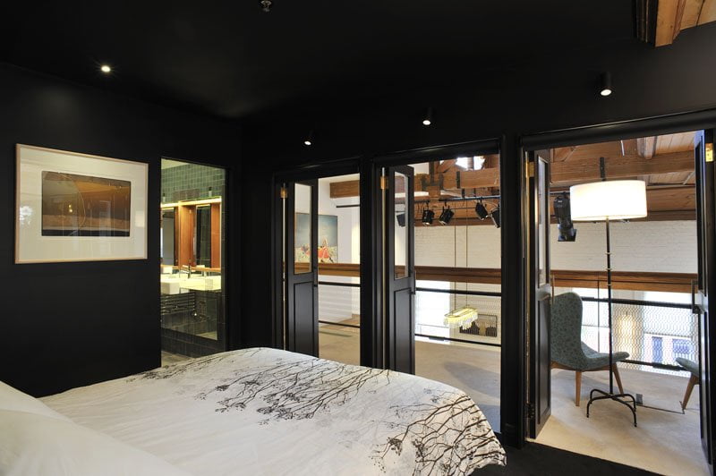 black interior of bedroom